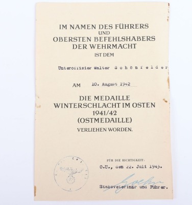 WW2 German Iron Cross 2nd Class Award and Citation Grouping - 7