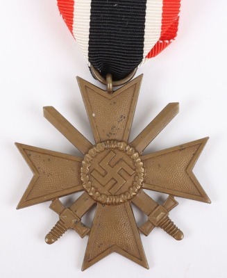 WW2 German War Service Cross 2nd Class with Swords and Award Citation, - 3