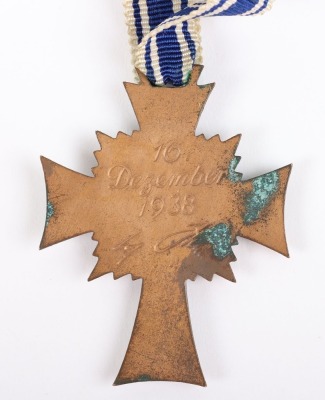 Third Reich Mothers Cross Award with Citation - 5