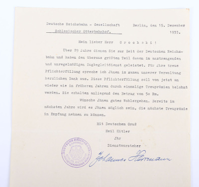 Third Reich NSDAP 25 Year Faithful Service Decoration with Citation - 7