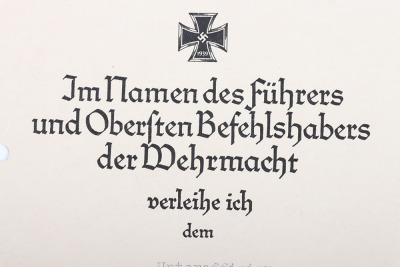 WW2 German Iron Cross 2nd Class Award Citation 282nd Infantry Regiment - 5