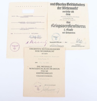 WW2 German Award Citation Group of Three - 2