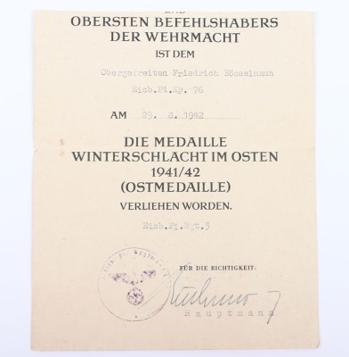 WW2 German Award Citation Group of Three - 3