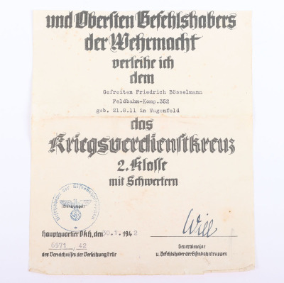 WW2 German Award Citation Group of Three - 5