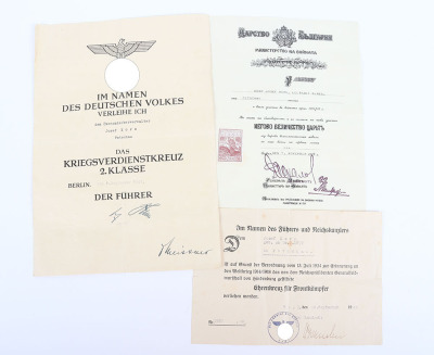 WW2 German Citation Group of Three