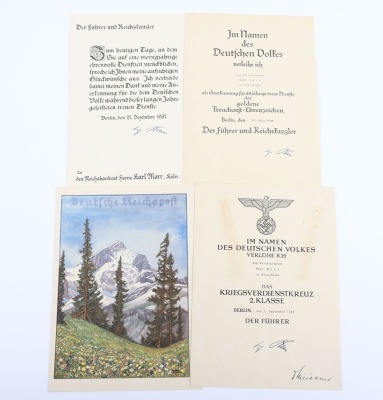 Third Reich Civilian Award Citation Grouping - 2