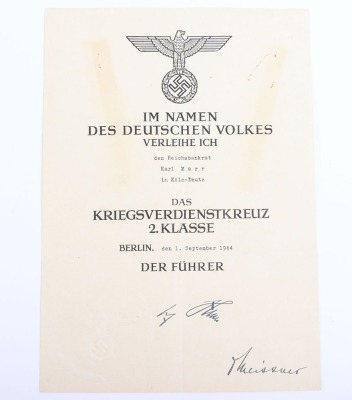 Third Reich Civilian Award Citation Grouping - 3