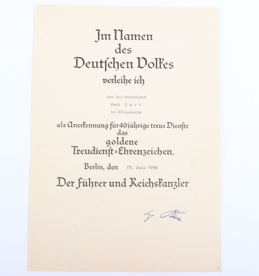Third Reich Civilian Award Citation Grouping - 5