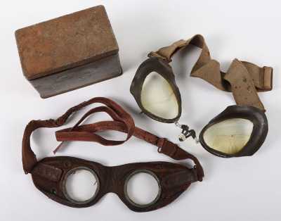 Pair of WW2 German Pilots / Motorcyclists Goggles - 4