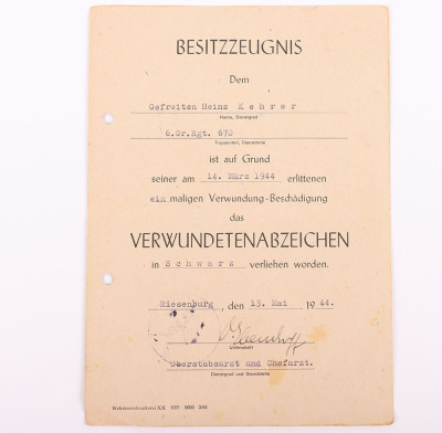 WW2 German Army Photograph Album and Paperwork Grouping of Heinz Kehrer 6th Battalion Grenadier Regiment Nr 670 and Reichsarbeitsdienst (R.A.D) - 14