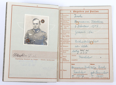 WW2 German Armed Forces Wehrpass to a Police Officer from Saxony - 7