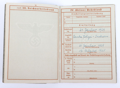 WW2 German Armed Forces Wehrpass to a Police Officer from Saxony - 12