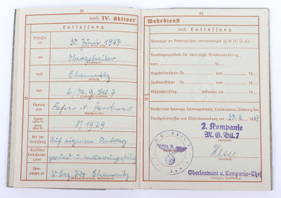 WW2 German Armed Forces Wehrpass to a Police Officer from Saxony - 19