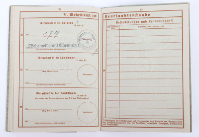 WW2 German Armed Forces Wehrpass to a Police Officer from Saxony - 25