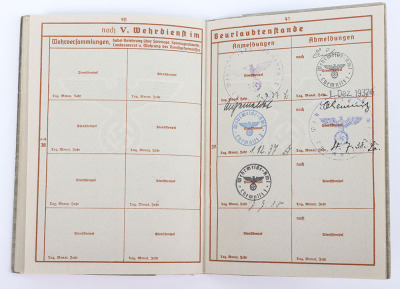 WW2 German Armed Forces Wehrpass to a Police Officer from Saxony - 27