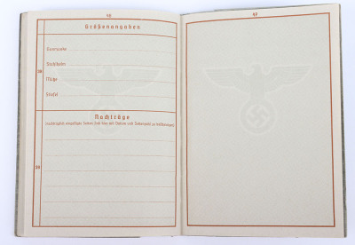 WW2 German Armed Forces Wehrpass to a Police Officer from Saxony - 30