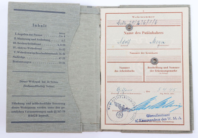 WW2 German Armed Forces Wehrpass Issued in April 1945 - 8