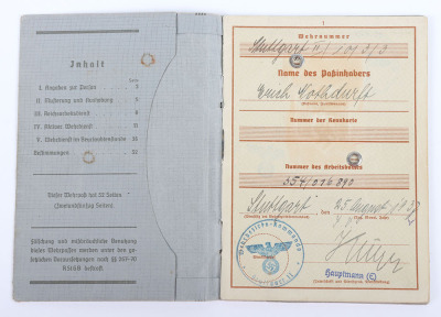 WW2 German Armed Forces Luftwaffe Flak Battery Wehrpass - 4