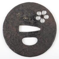 Circular Iron Japanese Sword Tsuba