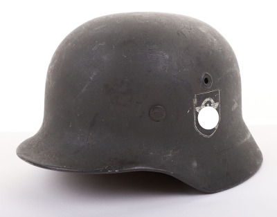 WWII GERMAN DOUBLE-DECAL M-40 COMBAT POLICE HELMET