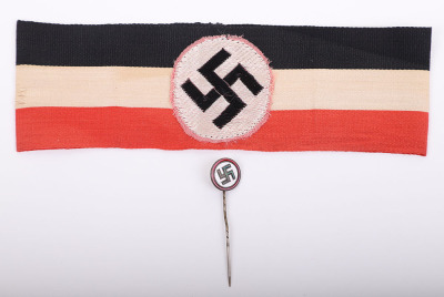 NSDAP PATRIOTIC ARMBAND & STICK-PIN SET, - 2