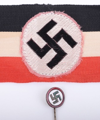 NSDAP PATRIOTIC ARMBAND & STICK-PIN SET, - 3