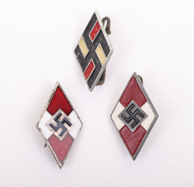 3 THIRD REICH YOUTH PINS - 3