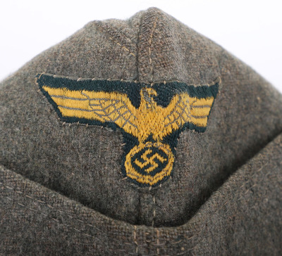 GERMAN WWII COASTAL ARTILLERY EM / NCO M-42 OVERSEAS CAP - 5