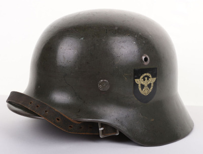 THIRD REICH DOUBLE-DECAL M-35 FIELD POLICE COMBAT HELMET - 4