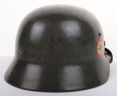 THIRD REICH DOUBLE-DECAL M-35 FIELD POLICE COMBAT HELMET - 7