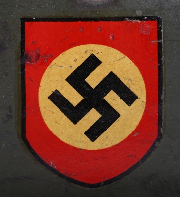 THIRD REICH DOUBLE-DECAL M-35 FIELD POLICE COMBAT HELMET - 13