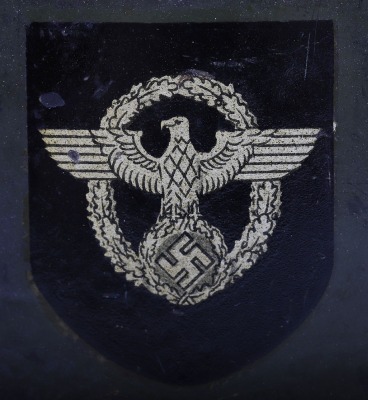 THIRD REICH DOUBLE-DECAL M-35 FIELD POLICE COMBAT HELMET - 14