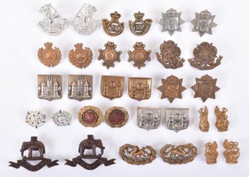 16x Pairs of British Infantry Regiments Collar Badges