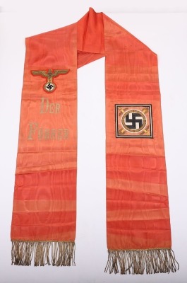 Red Ribbon Hitler RARE THIRD REICH ADOLF HITLER PERSONAL FUNERAL WREATH RIBBON