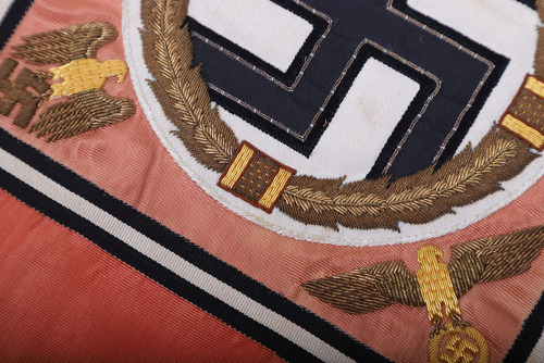 Red Ribbon Hitler RARE THIRD REICH ADOLF HITLER PERSONAL FUNERAL WREATH RIBBON