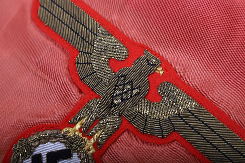 Red Ribbon Hitler RARE THIRD REICH ADOLF HITLER PERSONAL FUNERAL WREATH RIBBON