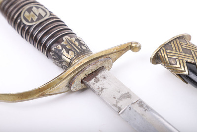 RARE THIRD REICH PERSONALISED SS OFFICERS SWORD - 8