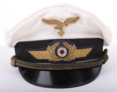 LUFTWAFFE GENERAL OFFICERS WHITE TOP VISOR HAT - 3