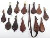 12x Assorted 19th Century Leather Shot Bags - 2