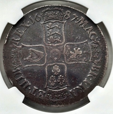 NGC Ð James II (1685-88), Crown, 1687 - 2