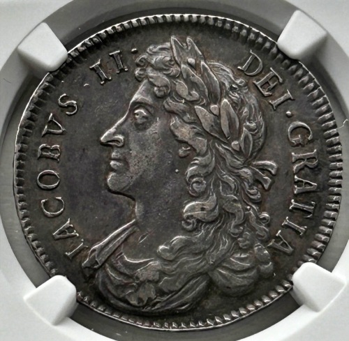 NGC - James II (1685-88), Halfcrown, 1687