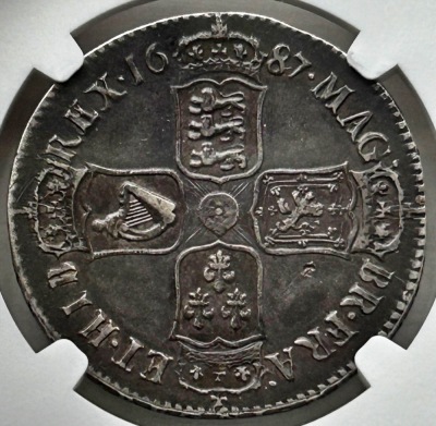 NGC - James II (1685-88), Halfcrown, 1687 - 2