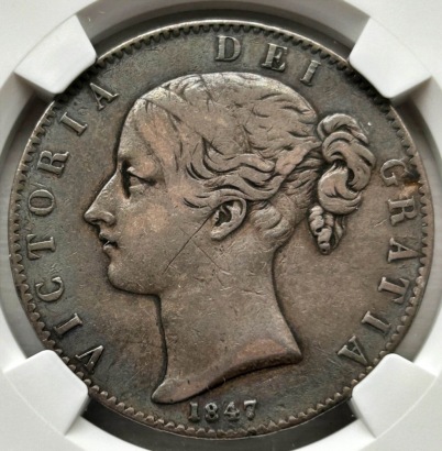 NGC Ð Victoria (1837-1901), Crown, 1847