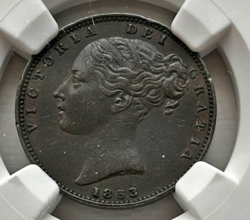 NGC Ð Victoria (1837-1901), Farthing, 1853 WW raised