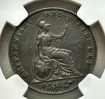 NGC Ð Victoria (1837-1901), Farthing, 1853 WW raised - 2