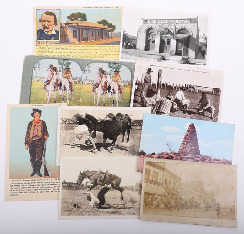 Large lot of western themes post card and tobacco cards