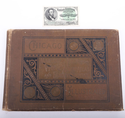 1893 Chicago Worlds Fair souvenir album and pass belonging to Wyatt Earp