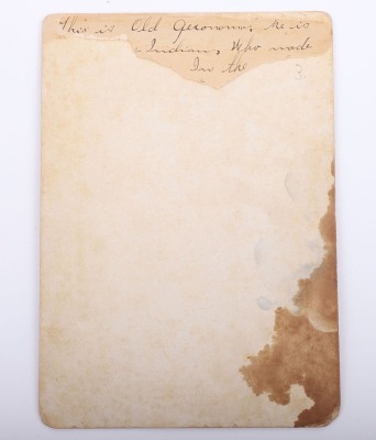 Original photograph of Geronimo by Fly holding a confederate Dance revolver - 4