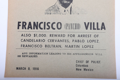Reward poster for Poncho Villa - 4