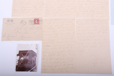 5-page letter from Sadie Earp to John Flood asking for a loan of $25. Generally good condition with fading to the ink and written on rag paper. - 3
